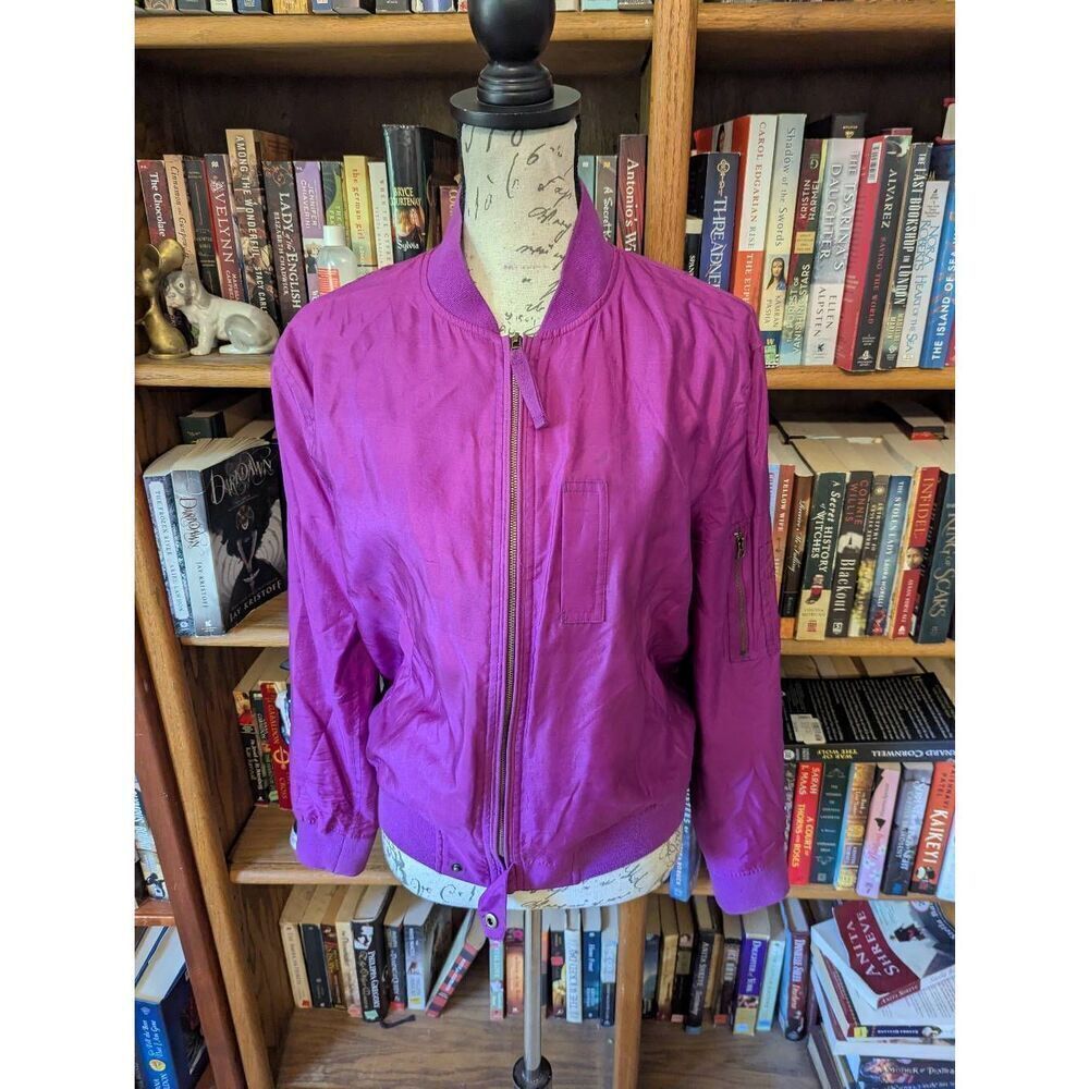 Vintage Y2K Lauren Ralph Lauren Women's 10 Purple Full Zip Jacket Coat